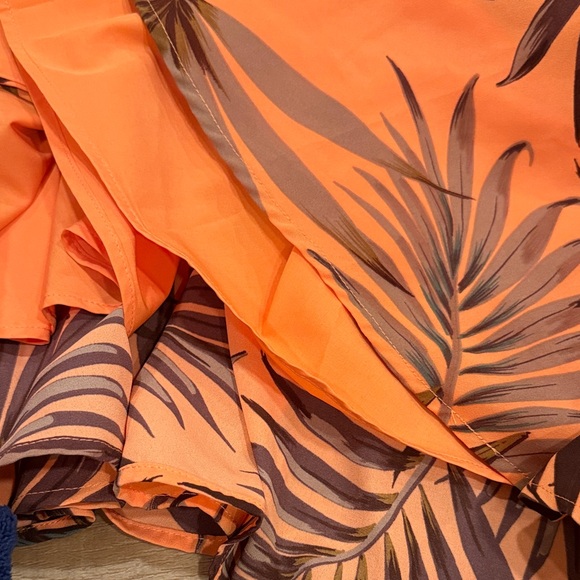 Alex Marie NWOT Tropical Orange Wrap Dress size 8 - Picture 9 of 11